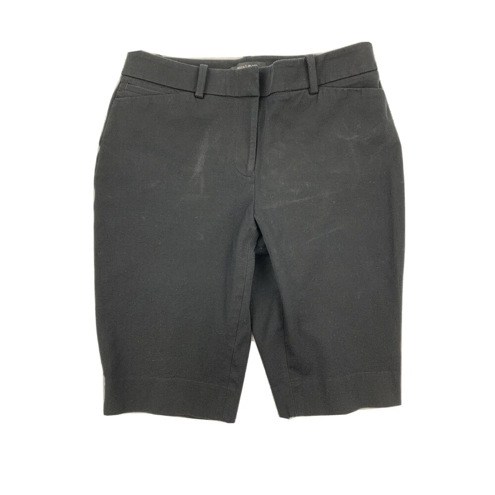 White House Black Market Womens Black Bermuda Shorts Size 2